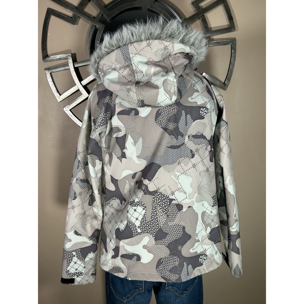 TRIPLE NICKEL 555 Gray Warm SOFT SHELL CAMO SKI JACKET Snowboard Coat Women's M - Picture 2 of 11